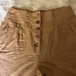 Women’s Express Wide Leg Linen Trouser Button Fly